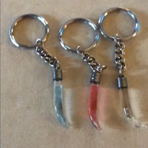 Italian Horn Key Chains with floting messages